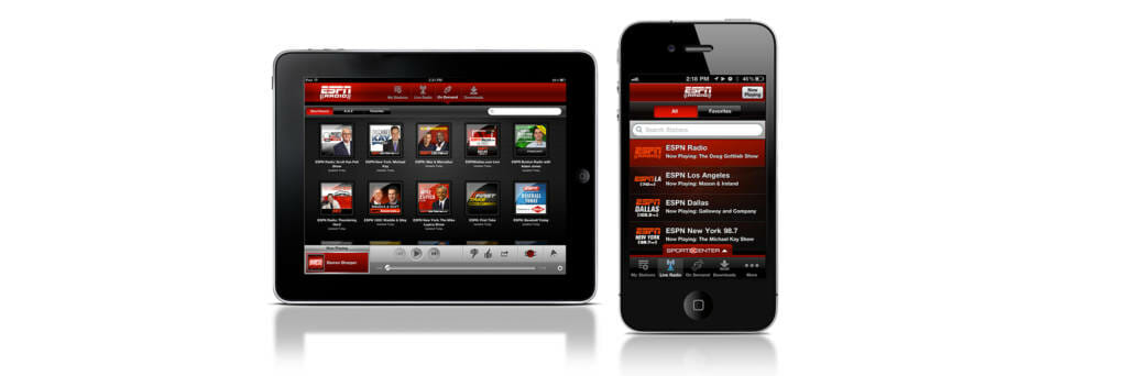 Espn App displayed on smart devices