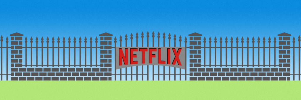 Gate with Netflix logo at front