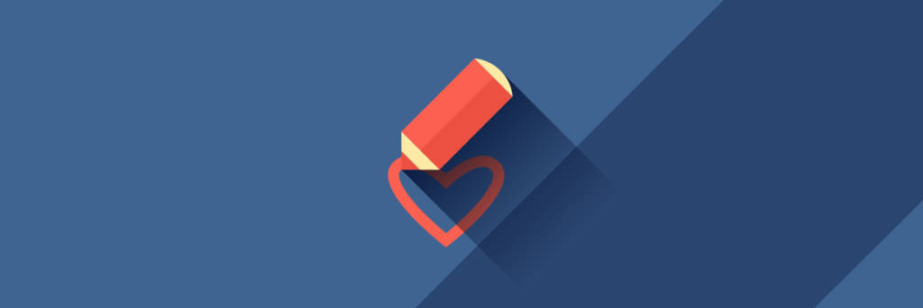 Pencil drawing heart on table graphic