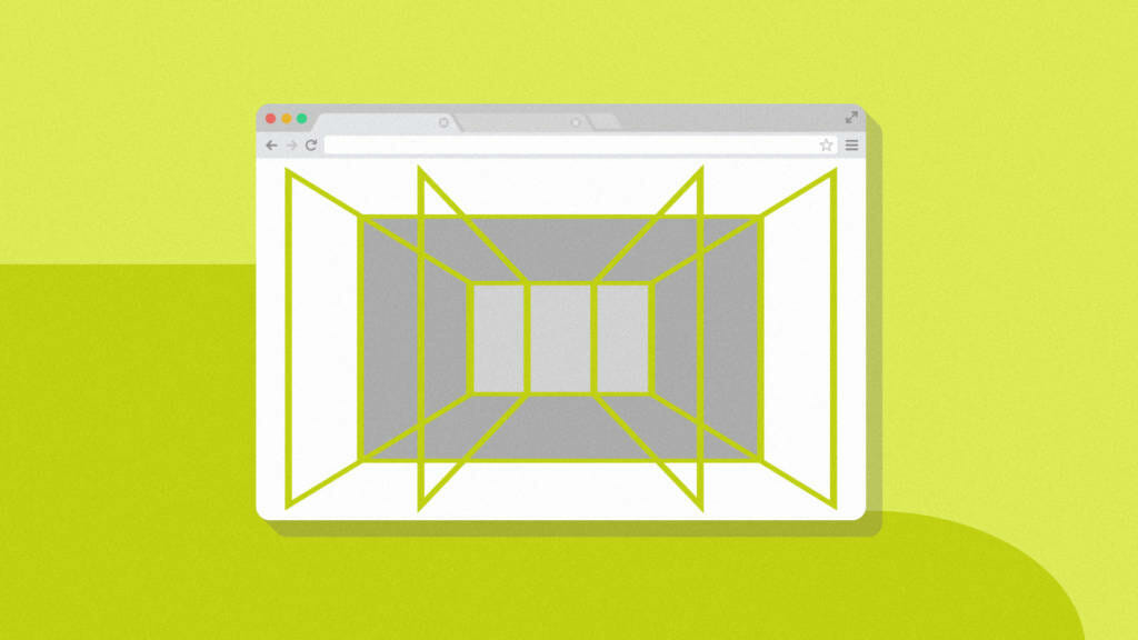 Web browser displaying WebVR concept