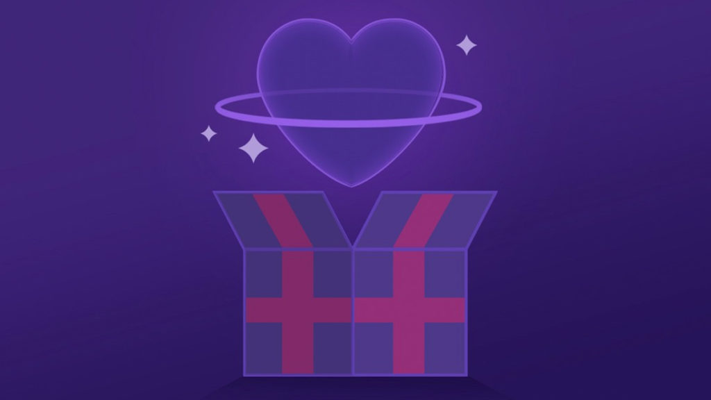 free gift concept emerging from box