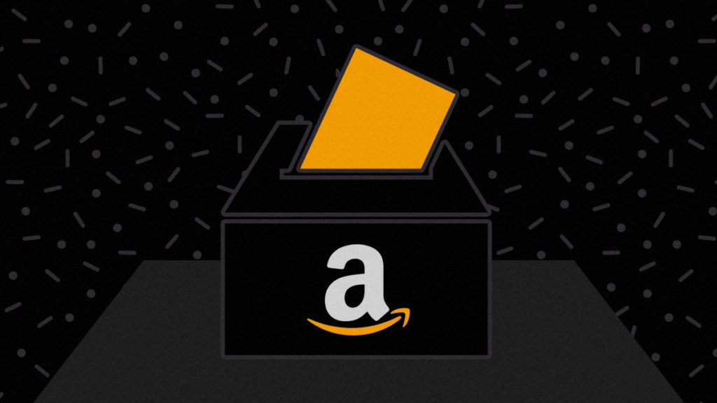 VOTE DROPPING INTO AMAZON BALLOT BOX