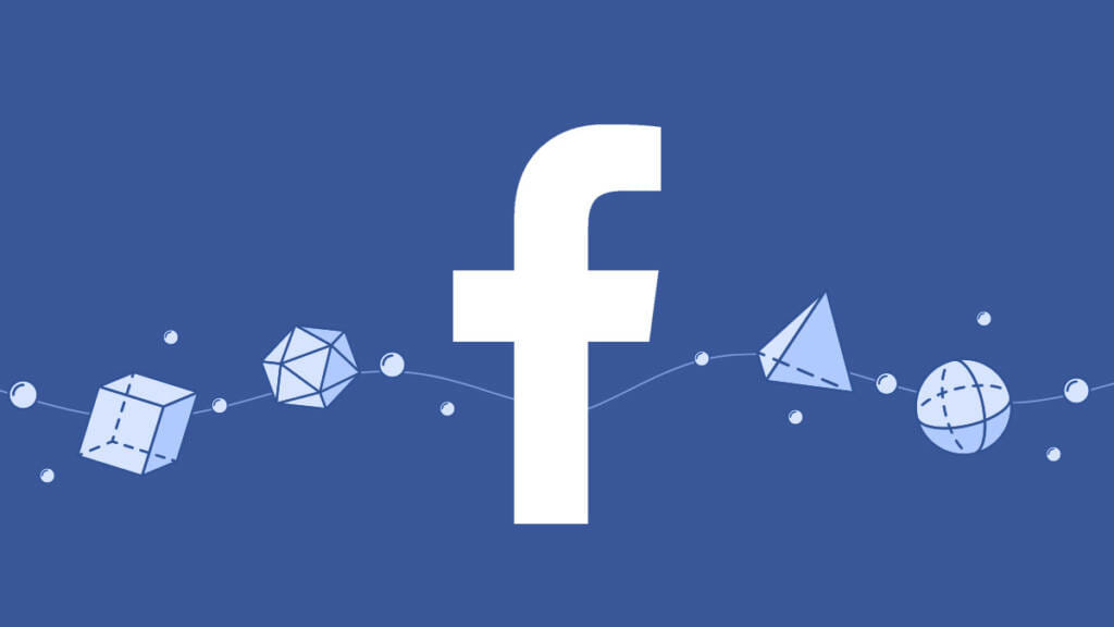 Facebook logo and 3d icons