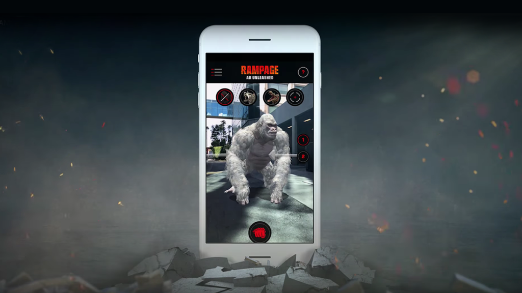 Rampage movie AR app