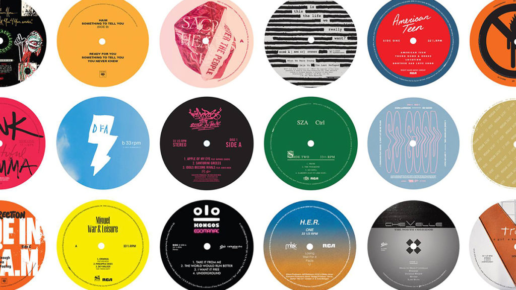 Various LP Records included in the Sony Square NYC Artist Experience