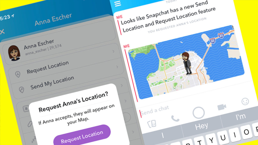 Social Media Snapchat Location Request