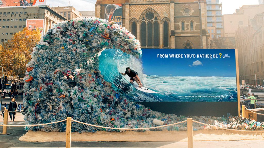 Corona tropical shirt ocean pollution World Surf League Chris Hemsworth