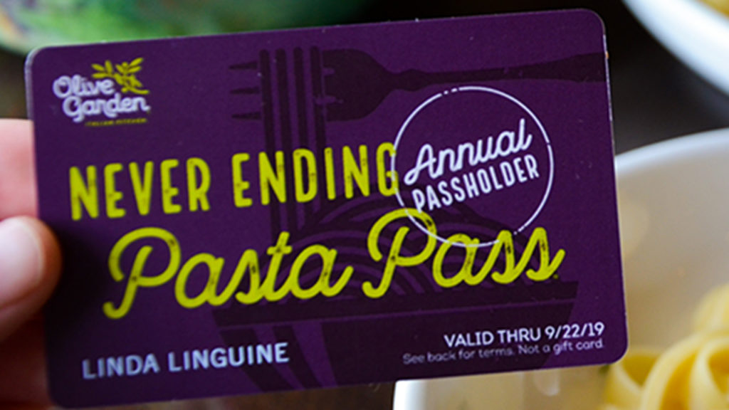 Olive Garden Scavenger Hunt Pasta Passes